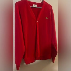 Vintage Izod Lacoste red cardigan